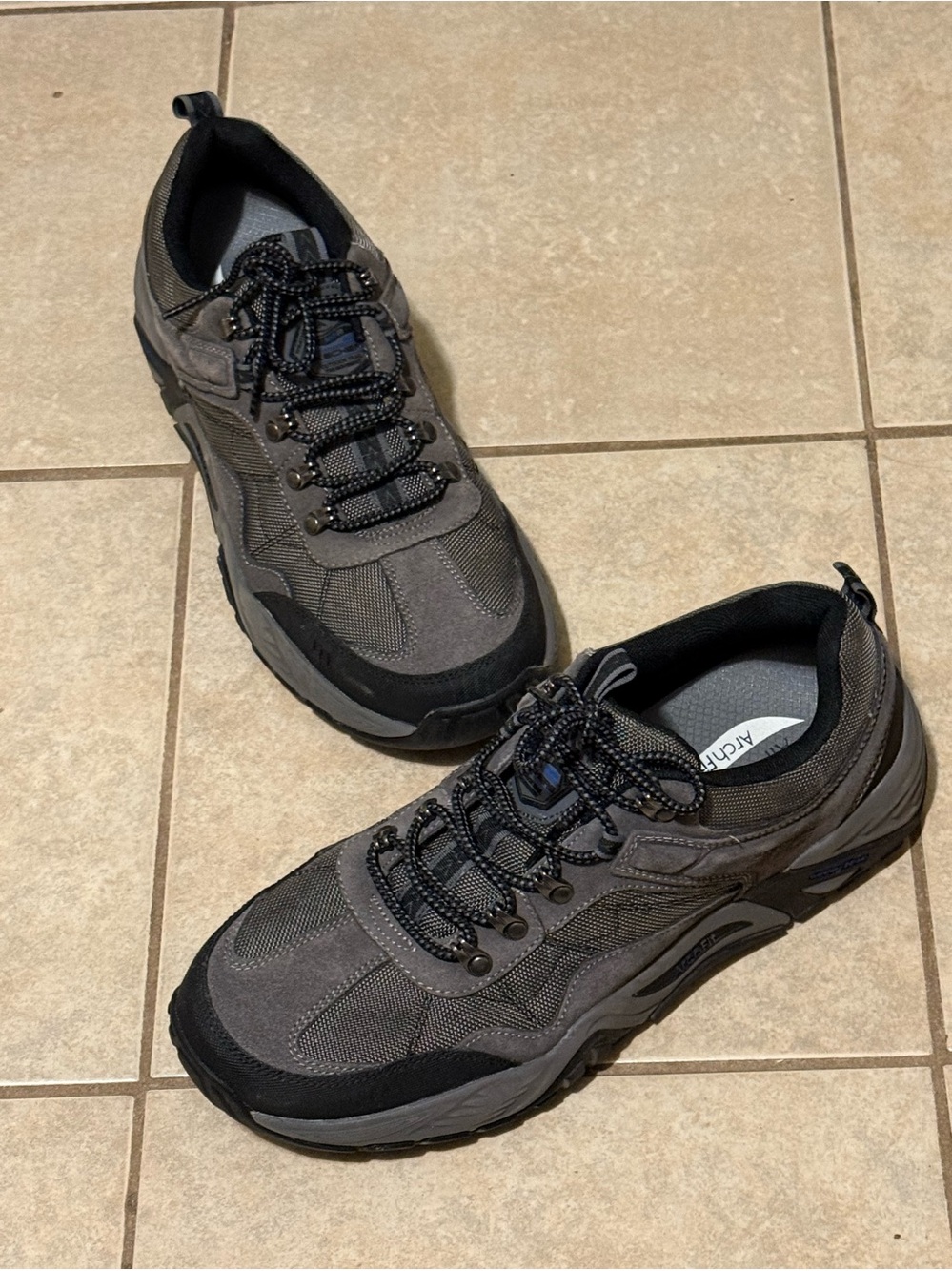 Skechers Shoes Men 11.5Black ArchFit Recon Trail Goodyear Sole Podiatrist 204411